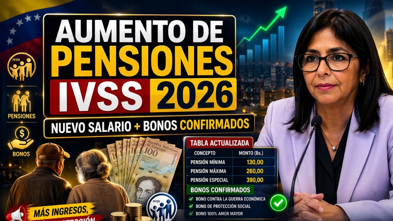 Aumento de Pensiones IVSS Abril 2026: Nuevo Salario, Tabla Actualizada y Bonos Confirmados