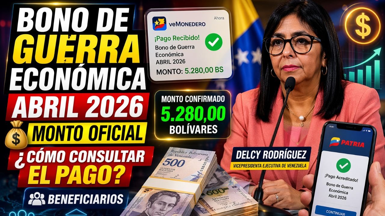 Bono de Guerra Económica abril 2026: beneficiarios, monto oficial y cómo consultar el pago